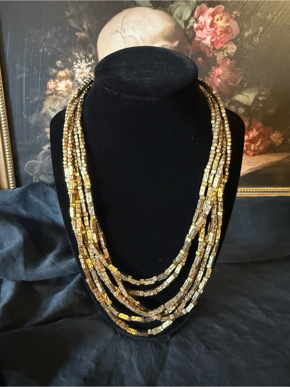 Vintage Chico’s Gold Toned Bead Necklace